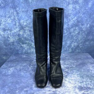 Tahari Devon Black Leather Boots Sz 8M